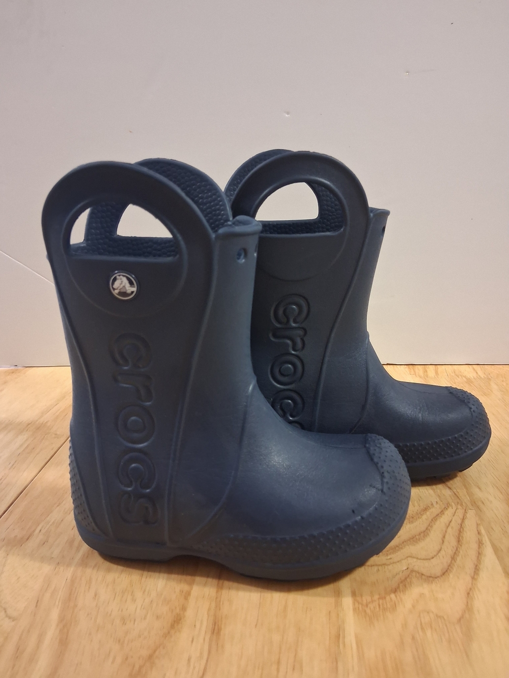 CROCS Kids Navy Handle Rain Boots